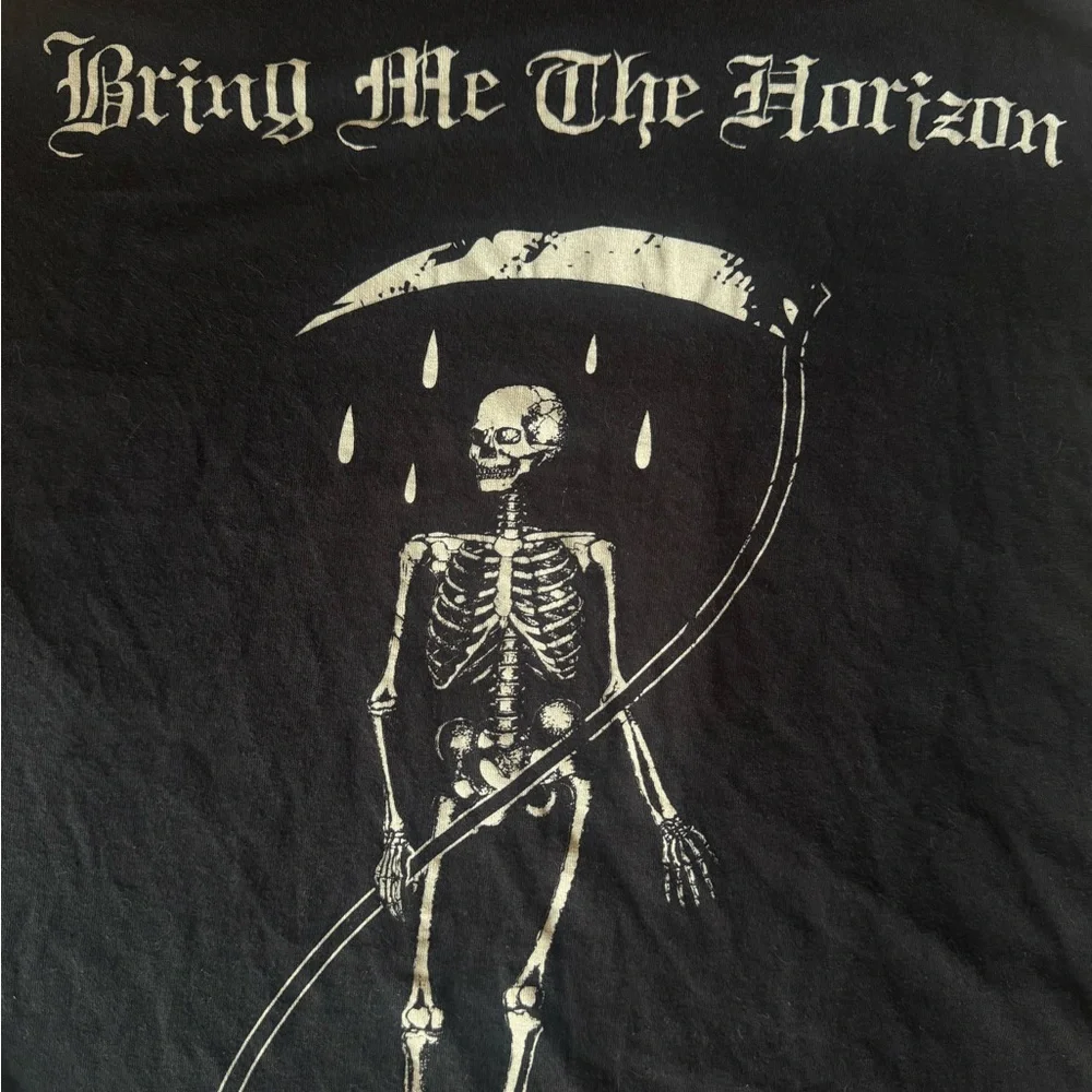 Bring Me The Horizon BMTH 2013 Skeleton & Scythe Black Tank Top Women’s Size S - Picture 2 of 3